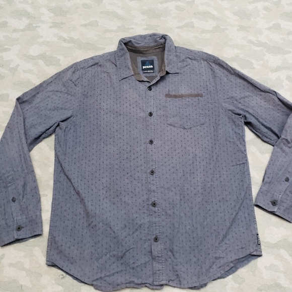 Prana Other - Prana Shirt Mens XL Blue Pockets Long Sleeve Button Up